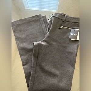 DKNY grey dress pants with silver zipper. New!